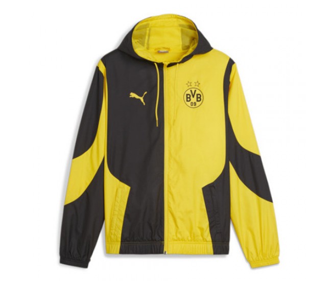 Puma Borussia Dortmund Mens Pre-Match Windbreaker Soccer Jacket 2024