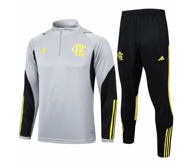 CR Flamengo Gray Training Technical Soccer Tracksuit 2024