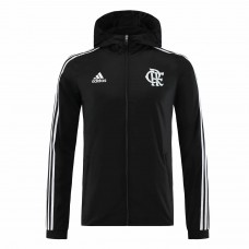 Flamengo Mens Windrunner Full Zip Hooded Soccer Jacket Black 2023