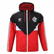 Flamengo Mens Windrunner Full Zip Hooded Soccer Jacket Red 2023