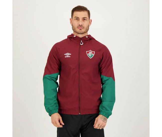 Umbro Fluminense Mens Travel Grena Soccer Jacket 2023