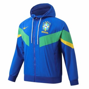 Brazil Mens Hooded Windbreaker Soccer Jacket 2024