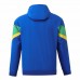 Brazil Mens Hooded Windbreaker Soccer Jacket 2024