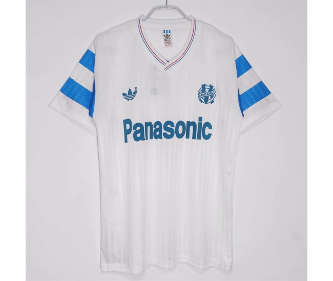 Olympique Marseille Men Home Retro Soccer Jersey 1990