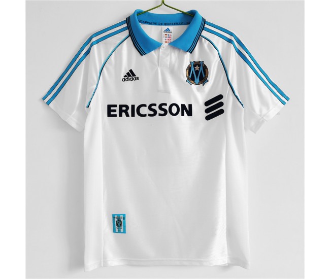 Olympique Marseille Men Home Retro Soccer Jersey 1998