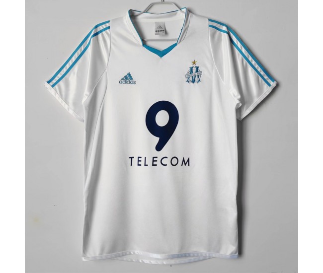 Olympique Marseille Men Home Retro Soccer Jersey 2002