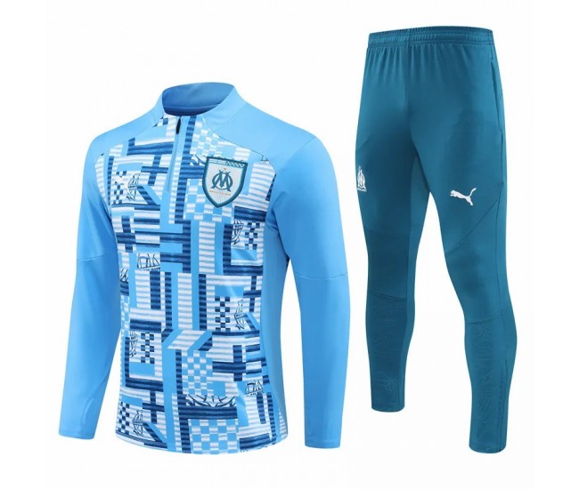 Olympique Marseille Blue Training Technical Soccer Tracksuit 2024