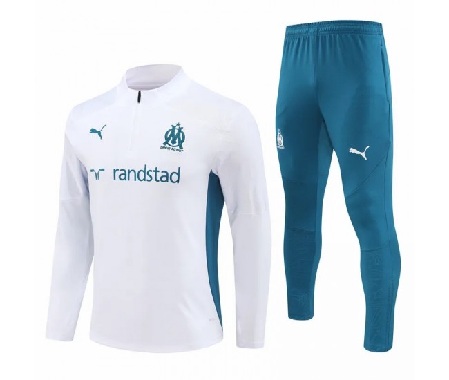 Olympique Marseille White Training Technical Soccer Tracksuit 2024