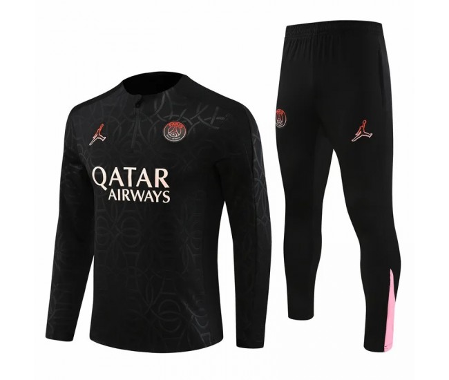 PSG Jordan Black Training Technical Soccer Tracksuit 2024