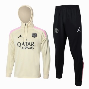 PSG Jordan Beige Training Hooded Technical Soccer Tracksuit 2024