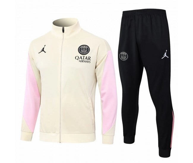 PSG Jordan Beige Training Presentation Soccer Tracksuit 2024