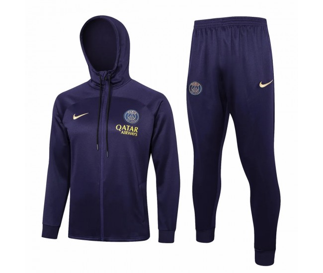 PSG Navy Hooded Presentation Soccer Tracksuit 2023