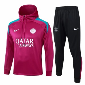 PSG Maroon Training Hooded Technical Soccer Tracksuit 2024