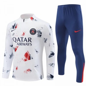 PSG White Training Technical Soccer Tracksuit 2024