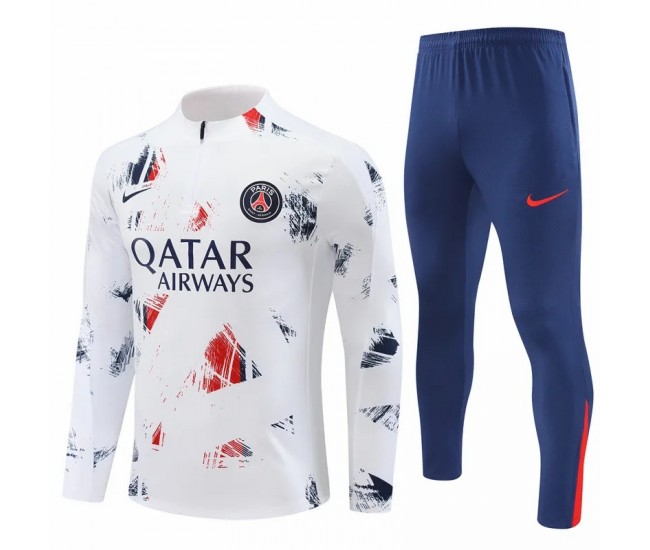 PSG White Training Technical Soccer Tracksuit 2024