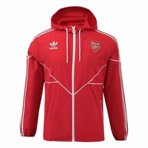 Adidas Arsenal Mens Red Windbreaker Soccer Jacket 2024