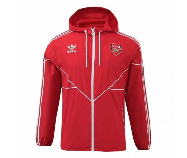 Adidas Arsenal Mens Red Windbreaker Soccer Jacket 2024