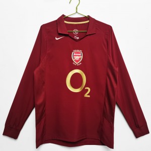 Arsenal FC Men Long Sleeve Home Retro Soccer Jersey 2005