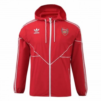 Adidas Arsenal Mens Red Windbreaker Soccer Jacket 2024