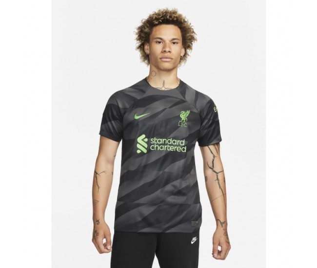 Liverpool FC Black Goalkeeper Soccer Jersey 2023