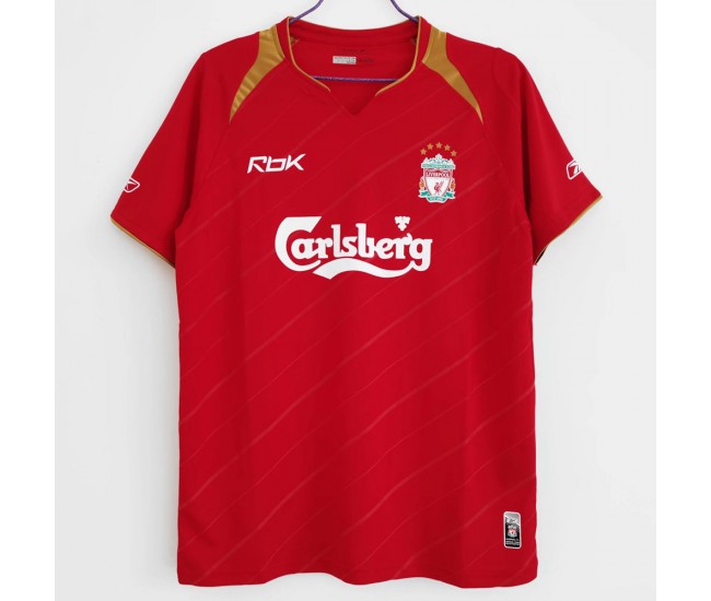 Liverpool FC Men Home Retro Soccer Jersey 2005