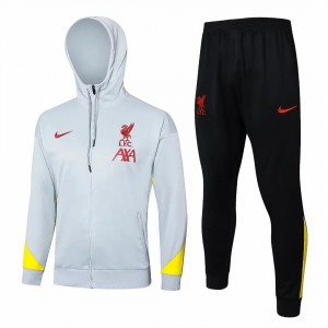 Liverpool FC White Training Hooded Presentation Soccer Tracksuit 2024