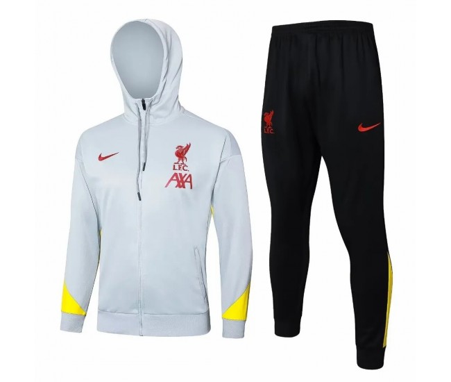 Liverpool FC White Training Hooded Presentation Soccer Tracksuit 2024