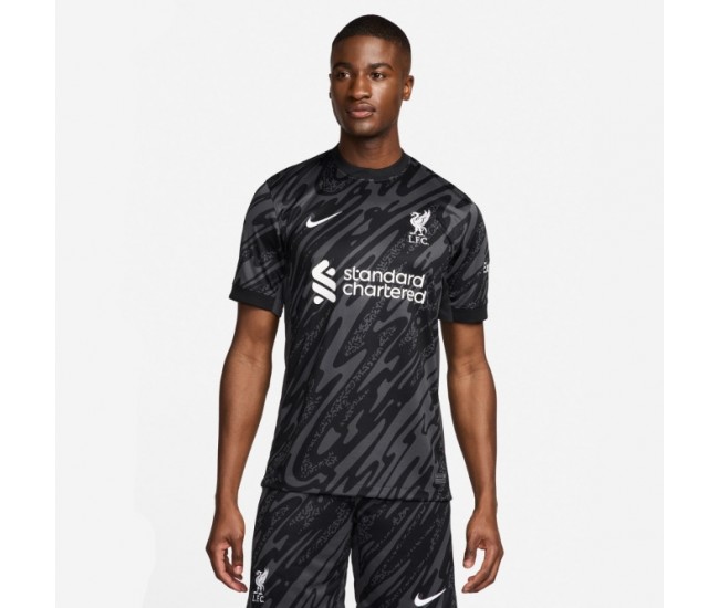 Liverpool FC Men's Black Goalkeeper Soccer Jersey 2024