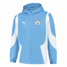 Manchester City Mens Pre Match Anthem Full Zip Hoodie Soccer Jacket 2023