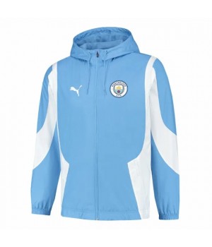 Manchester City Mens Pre Match Anthem Full Zip Hoodie Soccer Jacket 2023