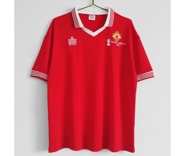 Manchester United FC Men Home Retro Soccer Jersey 1977