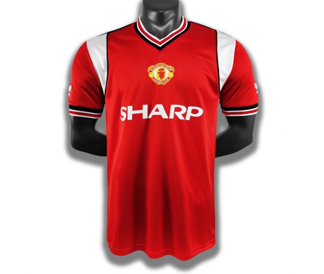 Manchester United FC Men Home Retro Soccer Jersey 1985 