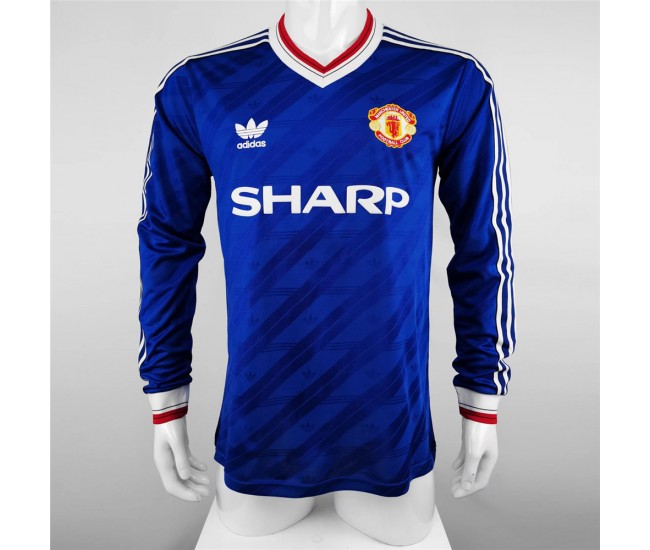 Manchester United FC Men Long Sleeve Third Retro Soccer Jersey 1986