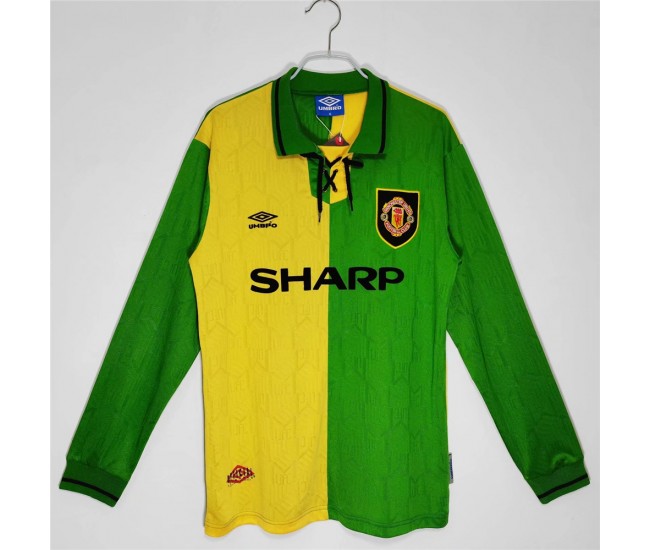 Manchester United FC Men Long Sleeve Third Retro Soccer Jersey 1992