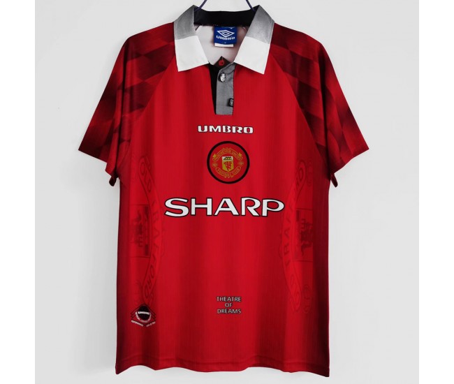 Manchester United FC Men Home Retro Soccer Jersey 1996