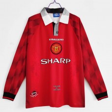 Manchester United FC Men Long Sleeve Home Retro Soccer Jersey 1996