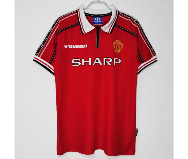 Manchester United FC Men Home Retro Soccer Jersey 1998