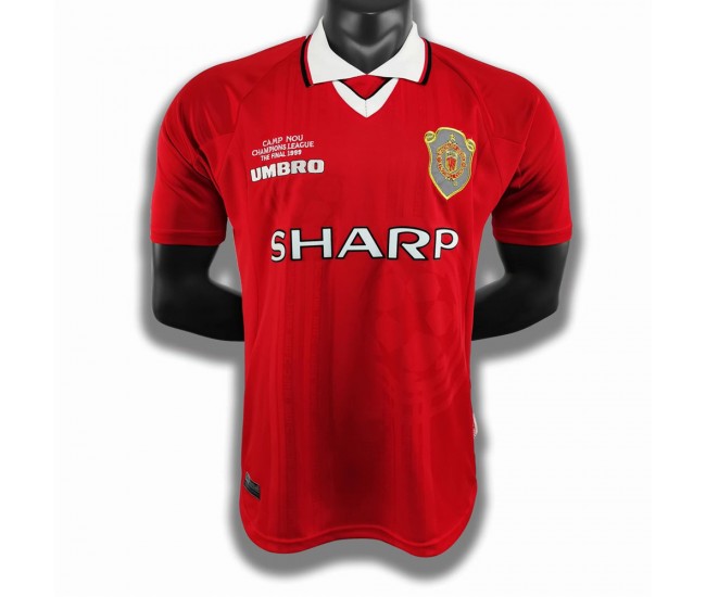 Manchester United FC Men Home Retro Soccer Jersey 1999