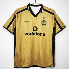 Manchester United FC Men Centenary Gold Retro Soccer Jersey 2001