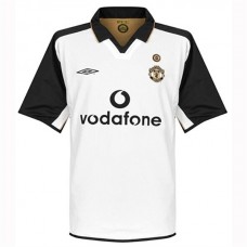 Manchester United FC Men Centenary White Retro Soccer Jersey 2001