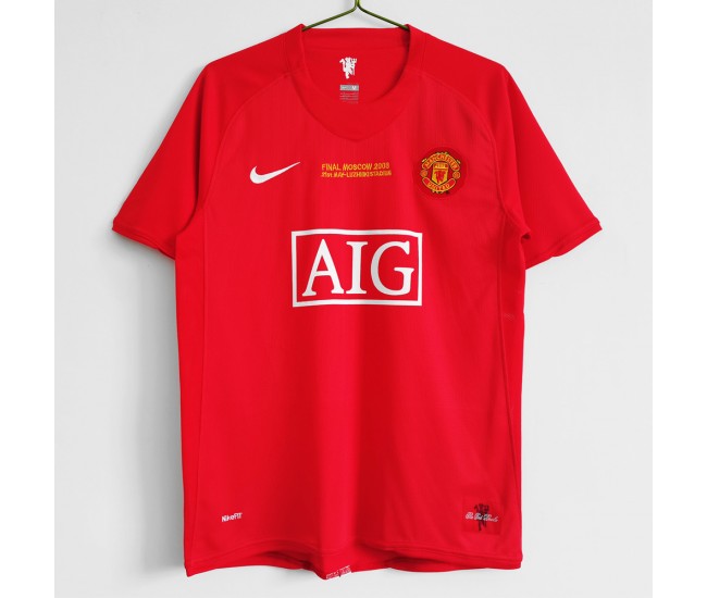 Manchester United FC Men Euro Home Retro Soccer Jersey 2007