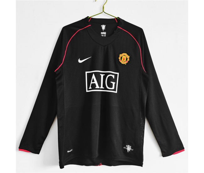 Manchester United FC Men Long Sleeve Away Retro Soccer Jersey 2007