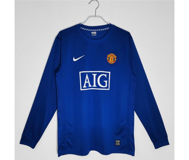 Manchester United FC Men Long Sleeve Third Retro Soccer Jersey 2008