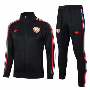 Manchester United Black Training Presentation Soccer Tracksuit 2024