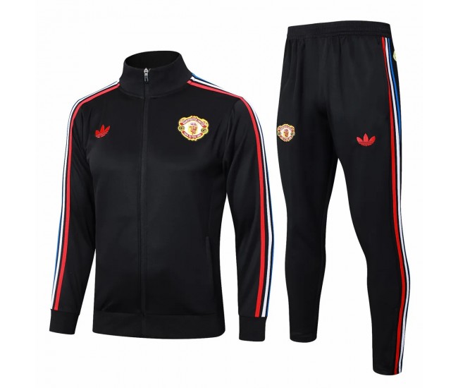 Manchester United Black Training Presentation Soccer Tracksuit 2024