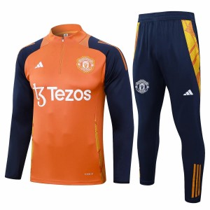 Manchester United Orange Training Technical Soccer Tracksuit 2024