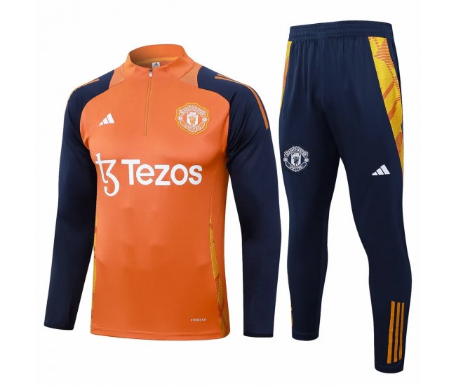 Manchester United Orange Training Technical Soccer Tracksuit 2024