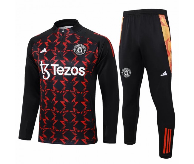 Manchester United Black Training Technical Soccer Tracksuit 2024