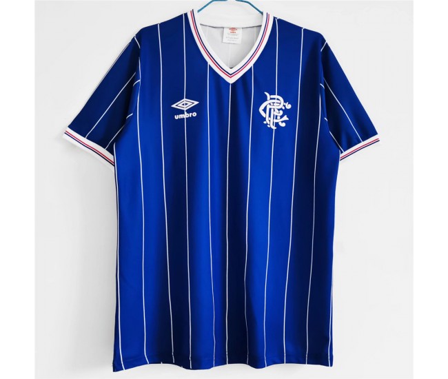 Rangers FC Men Home Retro Soccer Jersey 1982