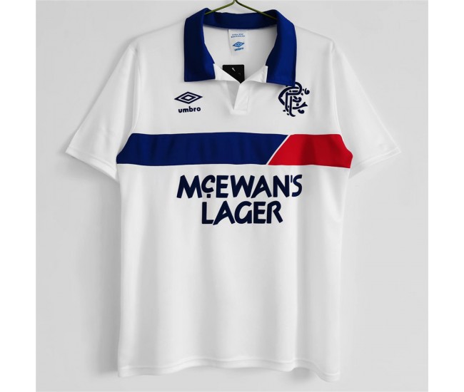 Rangers FC Men Away Retro Soccer Jersey 1986